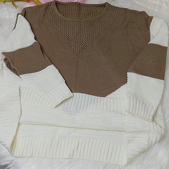 NEW✨ Colorblock Handmade Knitted Loose Sweater - Picture 5 of 8